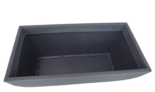 Pflanztrog mit Rillen Kunststoff anthrazit 80x40x34cm